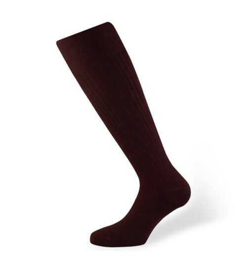 Katoenen heren kniekousen burgundy S3B