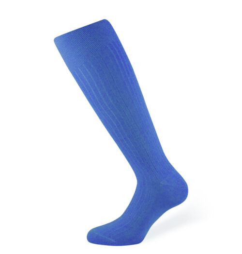 Katoenen heren kniekousen hemels blauw S3HB