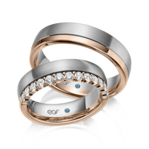 trouwringen set goud met diamant