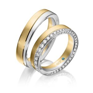 set trouwringen in bicolor goud