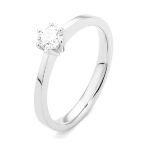 soltaire verlovingsring witgoud met diamant