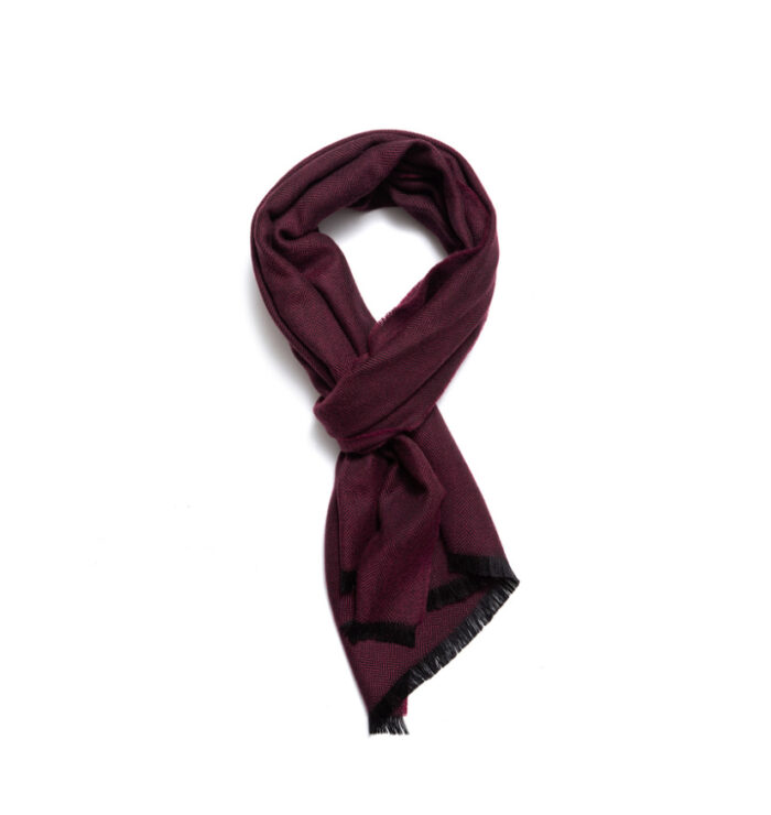 Wollen sjaal heren bordeaux