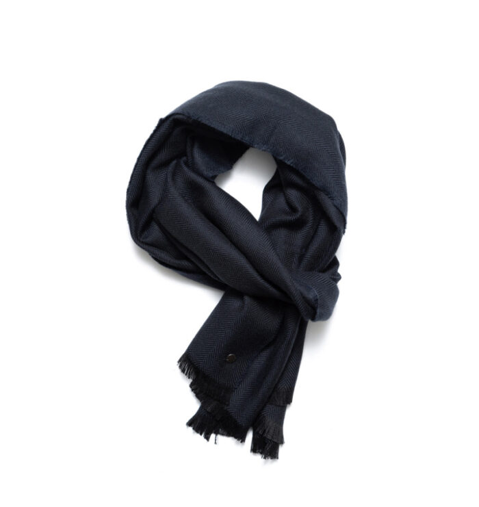 Wollen sjaal heren marine blauw
