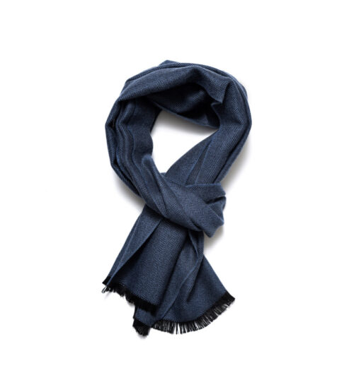 Wollen sjaal heren medium blauw