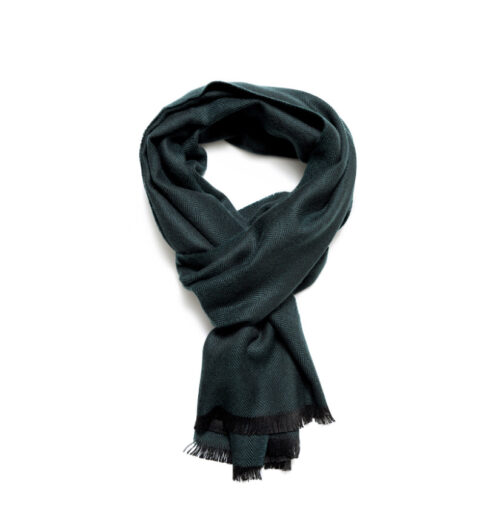 Wollen sjaal heren petrol blauw