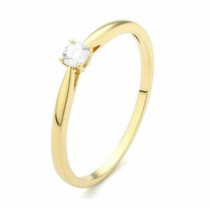 verlovingsring geelgoud met diamant