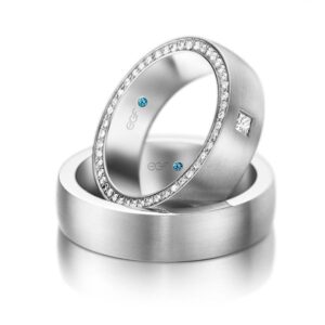 palladium trouwringen exclusief met briljant rondom bezet