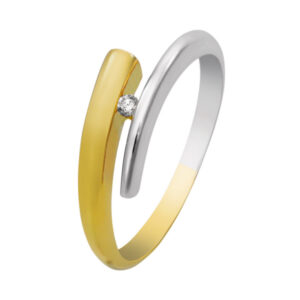 diamanten bicolor gouden verlovingsring meerkleuren