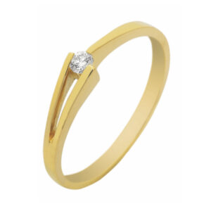 geel gouden ring met diamant 