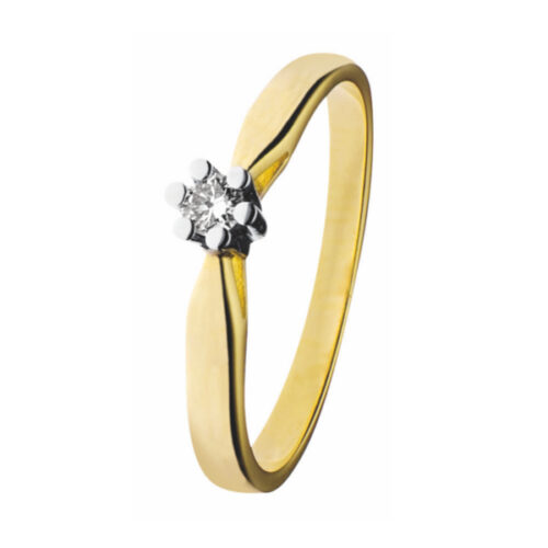 groeibriljant solitaire ring GRR005G geelgoud