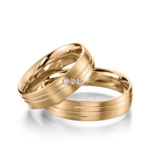 rosé gouden trouwringen ROTR0556 met diamanten rose goud