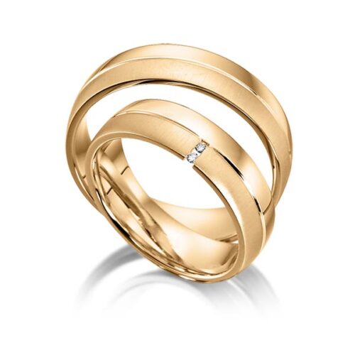 rosé gouden trouwringen rotr0532 met diamanten in rosé goud