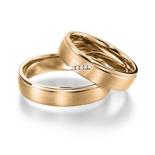 rosé gouden trouwringen rotr0534 met diamanten in rosé goud