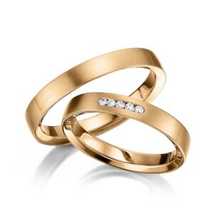 rosé gouden trouwringen rotr0542 met diamanten in rosé goud