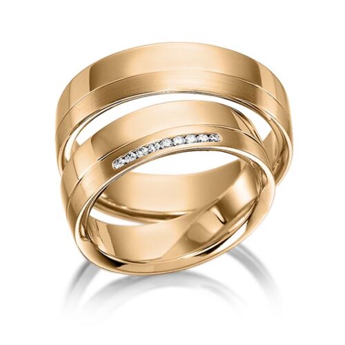 rosé gouden trouwringen rotr0543 met diamanten in rosé goud