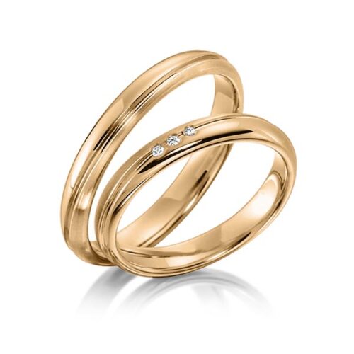 rosé gouden trouwringen rotr0544 met diamanten in rosé goud