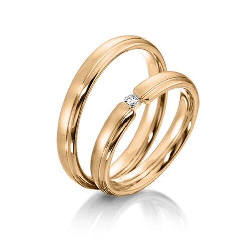 rosé gouden trouwringen rotr0545 met diamanten in rosé goud