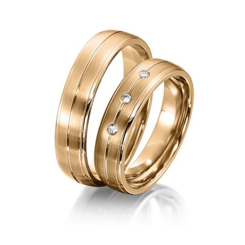 rosé gouden trouwringen rotr0547 met diamanten in rosé goud