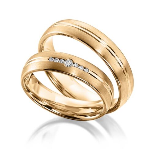 rosé gouden trouwringen rotr0554 met diamanten in rosé goud