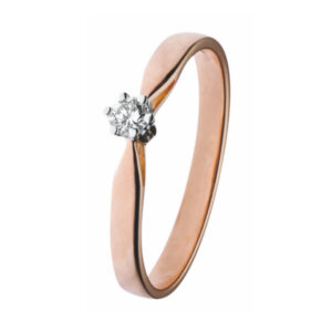 verlovingsring rosé goud met diamant