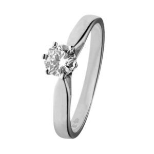 verlovingsring witgoud met diamant