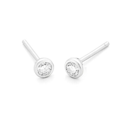 WGO0003E18 | 0,15 ct | Witgoud | 18 karaat oorbellen met briljant geslepen diamanten oorknoppen