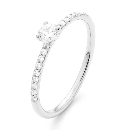 wgv0202e18 queeny 0,33 ct witgoud 18 karaat Solitaire ring diamanten ring verlovingsring trouwring met diamant