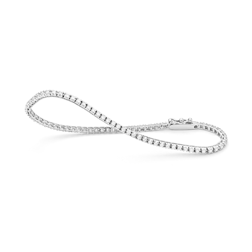 witgouden tennisarmband met briljant geslepen diamant