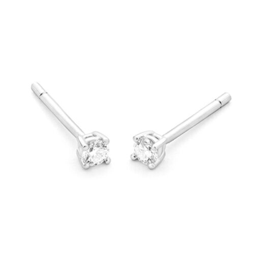 WGO0039E14 | Happy | 0,20 ct | Witgoud | 14 karaat oorbellen met briljant geslepen diamanten oorknoppen