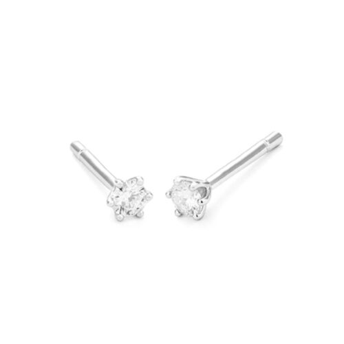 WGO0046E14 | Princes | 0,20 ct | Witgoud | 14 karaat oorbellen met briljant geslepen diamanten oorknoppen