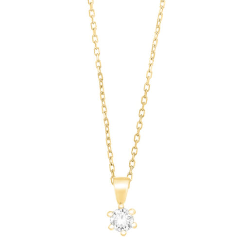 GGC0041E18 | Princes | 0,05 ct | Geelgoud | 18 karaat ketting met diamanten hanger in goud