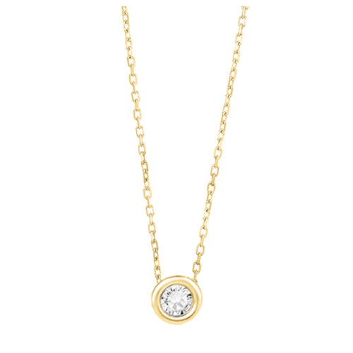 GGC0049E18 | Circle | 0,05 ct | Geelgoud | 18 karaat ketting met diamanten hanger in goud
