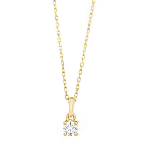 GGC0031E18 | Happy | 0,10 ct | Geelgoud |18 karaat ketting met diamanten hanger in goud