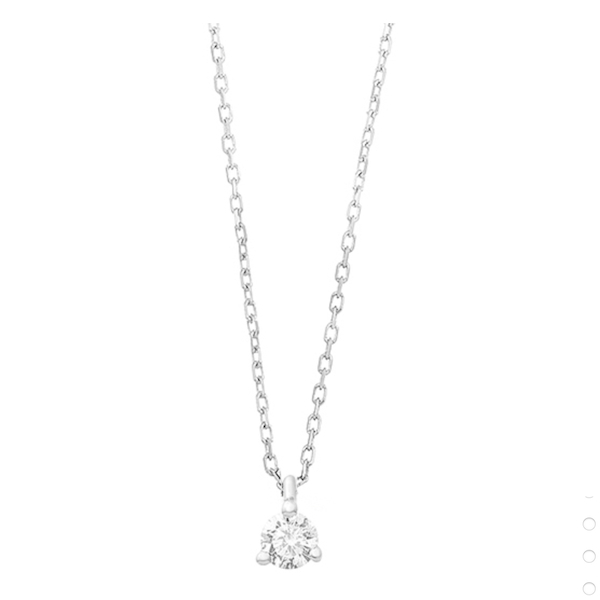 WGC0001E18 | Triat | 0,05 ct | Witgoud | 18 karaat ketting met diamanten hanger in goud