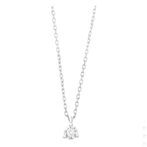 WGC0002E18 | Triat | 0,07 ct | Witgoud | 18 karaat ketting met diamanten hanger in goud