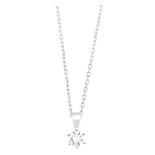 WGC0034E18 | Princes | 0,10 ct | Witgoud | 18 karaat ketting met diamanten hanger in goud