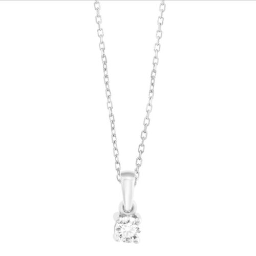 WGC0020E18 | Happy | 0,10 ct | Witgoud | 18 karaat ketting met diamanten hanger in goud