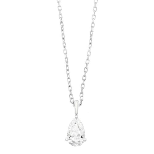 WGC0029E18 | Tear | 0,40 ct | Witgoud | 18 karaat ketting met diamanten hanger in goud