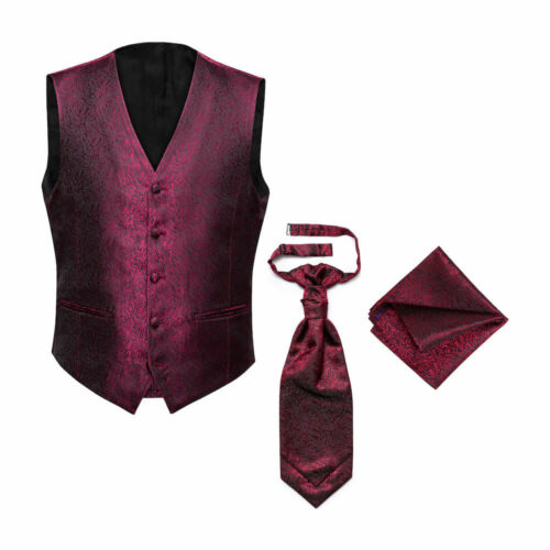 STGSP0006 Gilet - Plastron - Pochet in bordeaux Combi deal