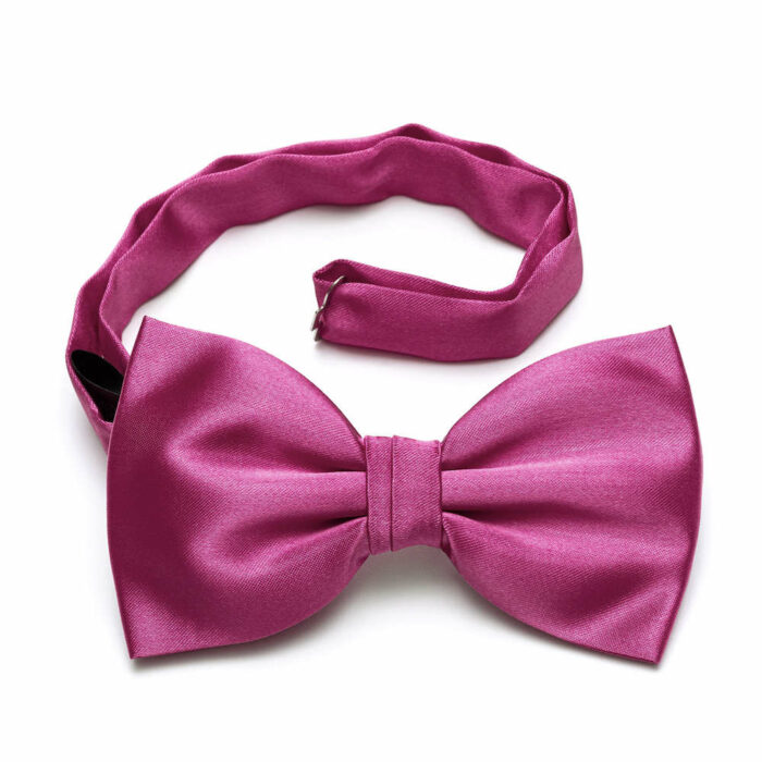 STSP0009 Vlinderstrik & Pochet in magenta - Afbeelding 2