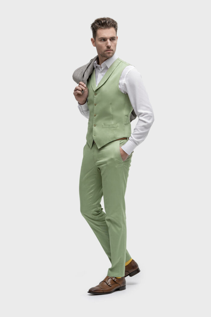 AP32 ◦ Maatpak ◦ Trouwpak ◦ Groen en Beige - Afbeelding 2