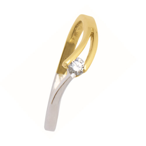 grv0185e eclat V SLAG ring bicolor goud 0,10 ct diamant