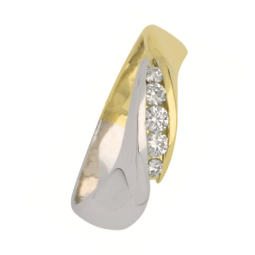 grv0201e eclat capri vijf steens diamanten ring in bicolor goud