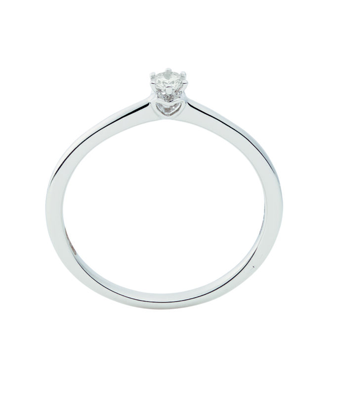 wgv0301e eclat r2022 ring witgoud 0,10 ct Solitaire diamanten ring verlovingsring witgoud met diamant voor vrouwen