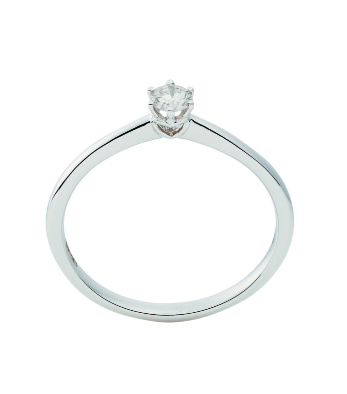 wgv0304e eclat R2022 ring witgoud 0,25 ct Solitaire diamanten ring verlovingsring witgoud met diamant voor vrouwen