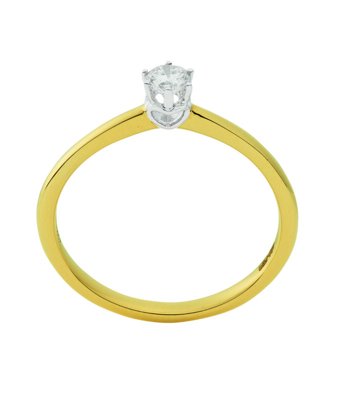 wgv0307e eclat R2022 ring geelgoud 0,15 ct Solitaire ring in geelgoud met een briljant geslepen diamant verlovingsring kopen