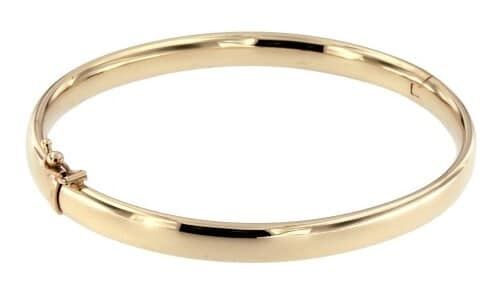 ggzsa008 massieve ovaal 6 mm goud 14 krt met zilveren kern medium maat 63 slavenarmband