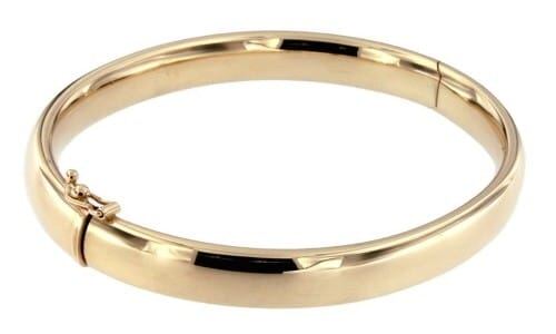 ggzsa012 ovaal 8 mm goud 14 krt met zilveren kern grote pols maat xl 68 slavenarmband