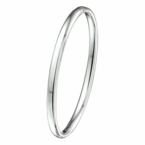 ggzsa036 4 mm witgoud 14 karaat met massieve zilveren kern smallmaat 61 slavenarmband