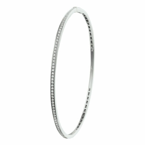 ggzsa053 slavenarmband met briljant geslepen diamanten totaal 0,44 ct 2 mm witgoud 14 k s 60